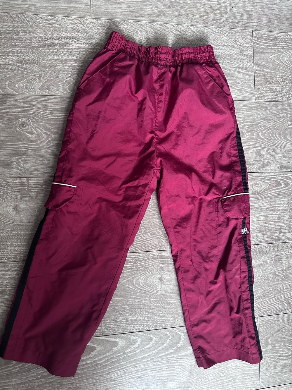 Y2K NFL Maroon Kids Cargo track pants with Black Side Trim